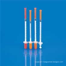 Seringue médicamenteuse à insuline 0,3 ml 0,5 ml 1 ml avec CE ISO13485 BV SGS TUV GMP